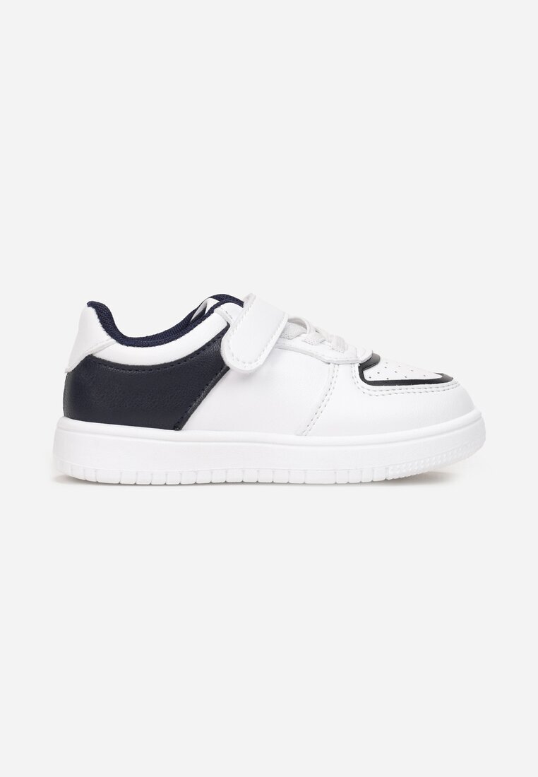  Pantofi Sport Alb-Bleumarin cu Branț din Piele și Scai Nelea