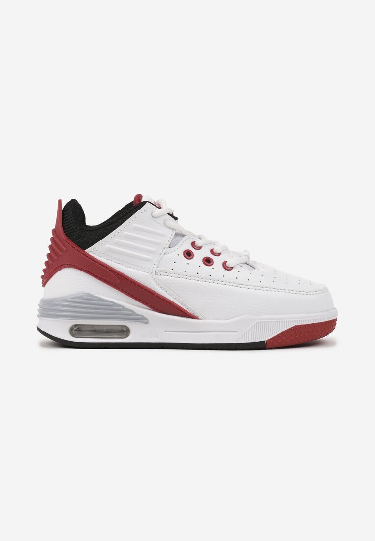  Pantofi Sport Alb-Roșu Plati Sneakers peste gleznă cu Perforații și Ștanțare Neritha