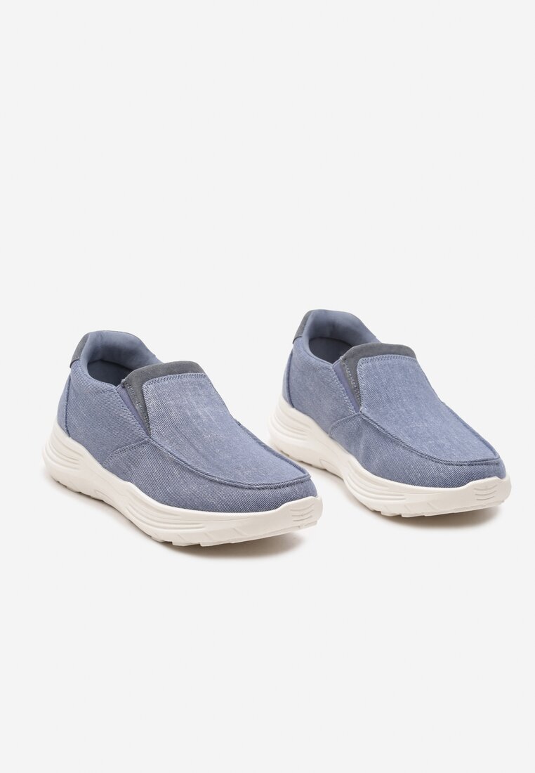 Pantofi Sport Albaștri Slip On din Material Denim Moallin