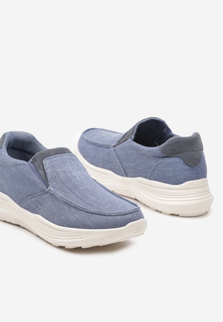  Pantofi Sport Albaștri Slip On din Material Denim Moallin
