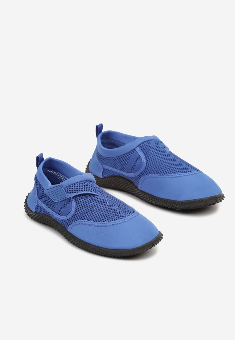  Pantofi sport albaștri slip-on plați de apă cu perforații Rivanema