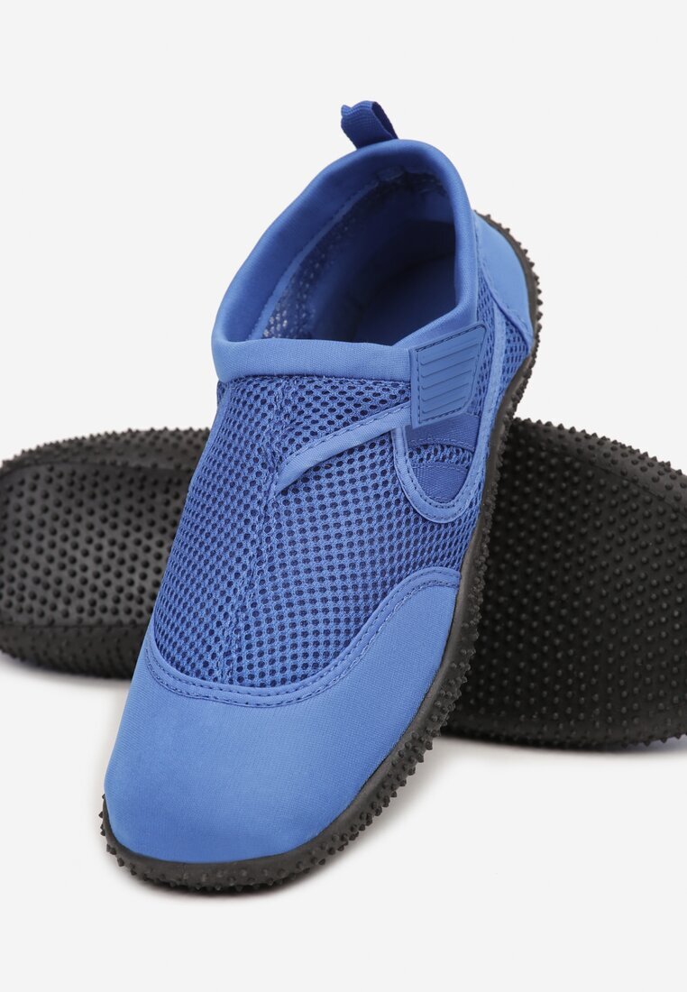  Pantofi sport albaștri slip-on plați de apă cu perforații Rivanema