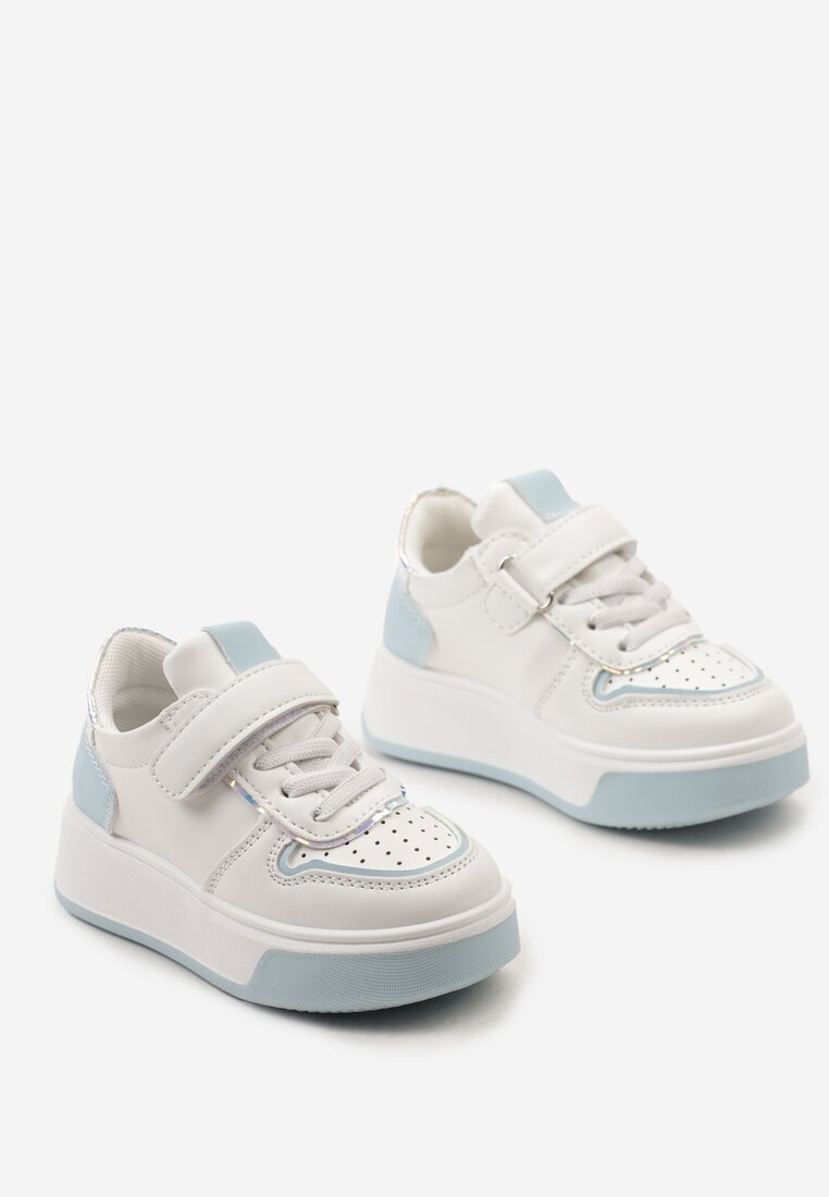  Pantofi Sport Albaștri Sneakers cu Velcro și Platformă Landuela