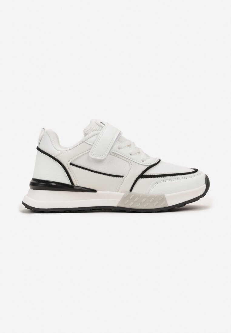  Pantofi sport albi cu arici și șireturi ornamentale cu cusături Saliren