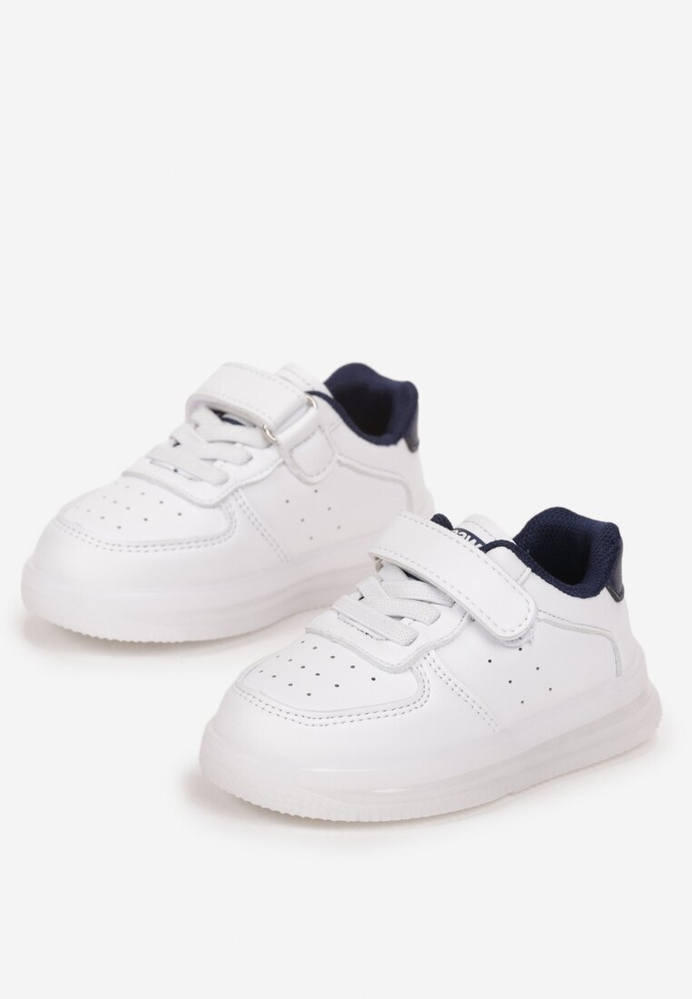  Pantofi Sport Albi cu scai cu branț din piele naturală Maetha