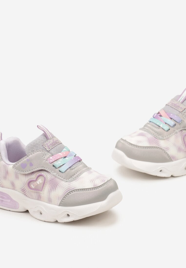  Pantofi sport Argintii cu talpă luminoasă Zalvina