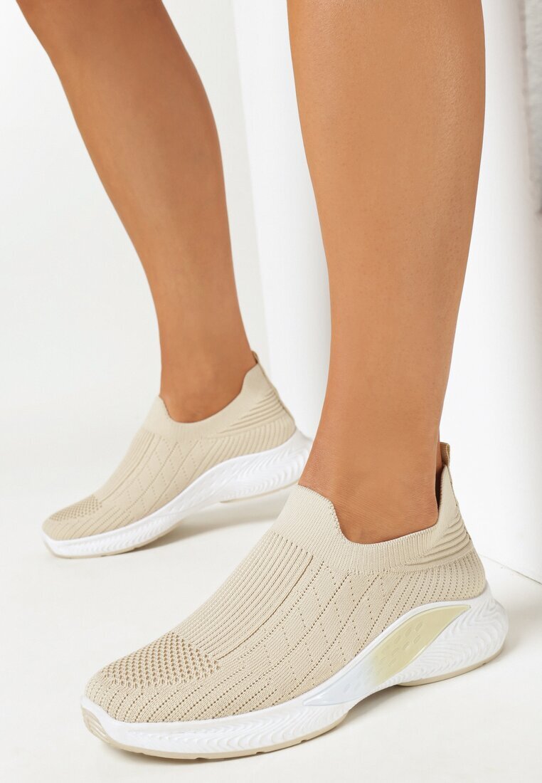  Pantofi Sport Bej cu Față Flexibilă și Talpă Decorativă Pilly