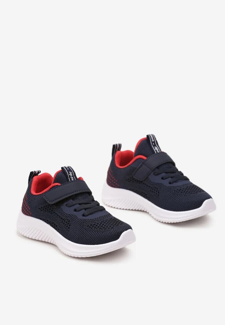  Pantofi sport bleu-marin și roșii cu Talpă Moale cu Plasă și Inimioare Hinoria