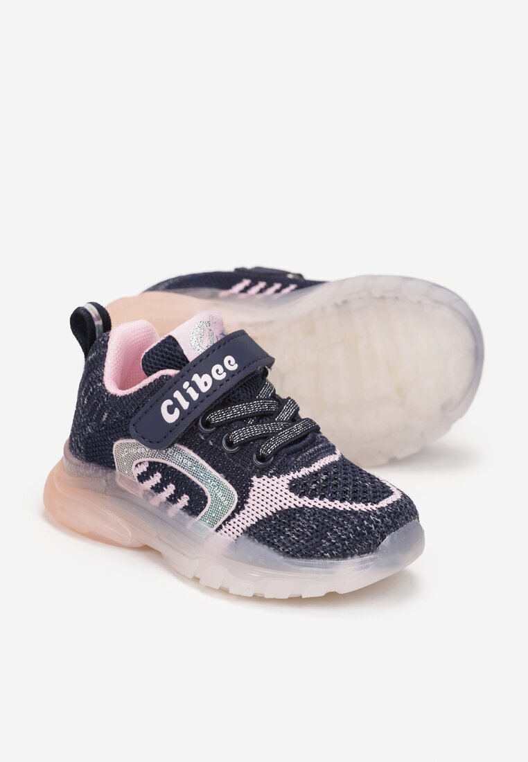  Pantofi Sport Bleumarin cu Scai cu Talpă LED Ulisa