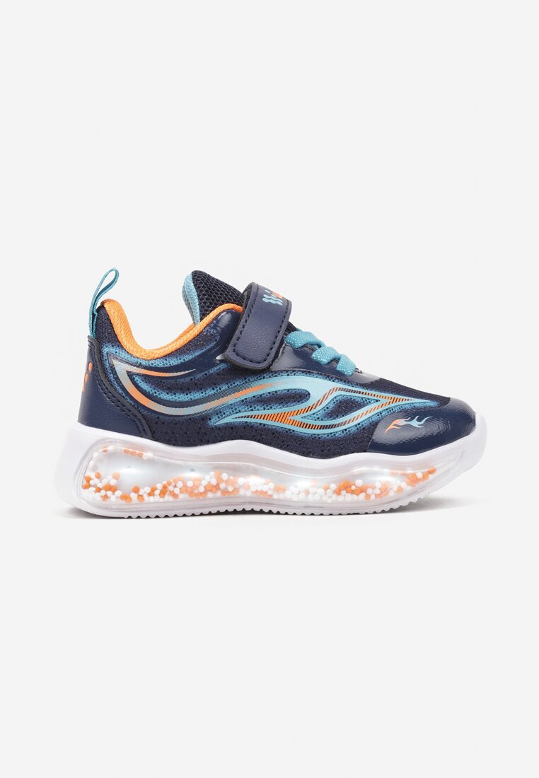  Pantofi sport bleumarin cu talpă luminoasă și închidere cu scai Farilne