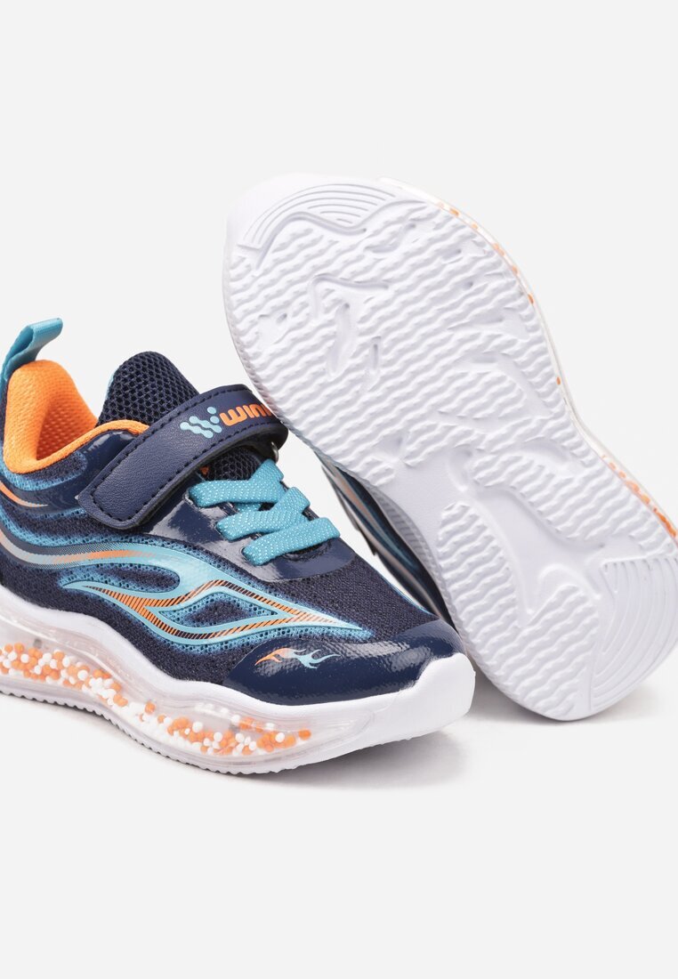 Pantofi sport bleumarin cu talpă luminoasă și închidere cu scai Farilne