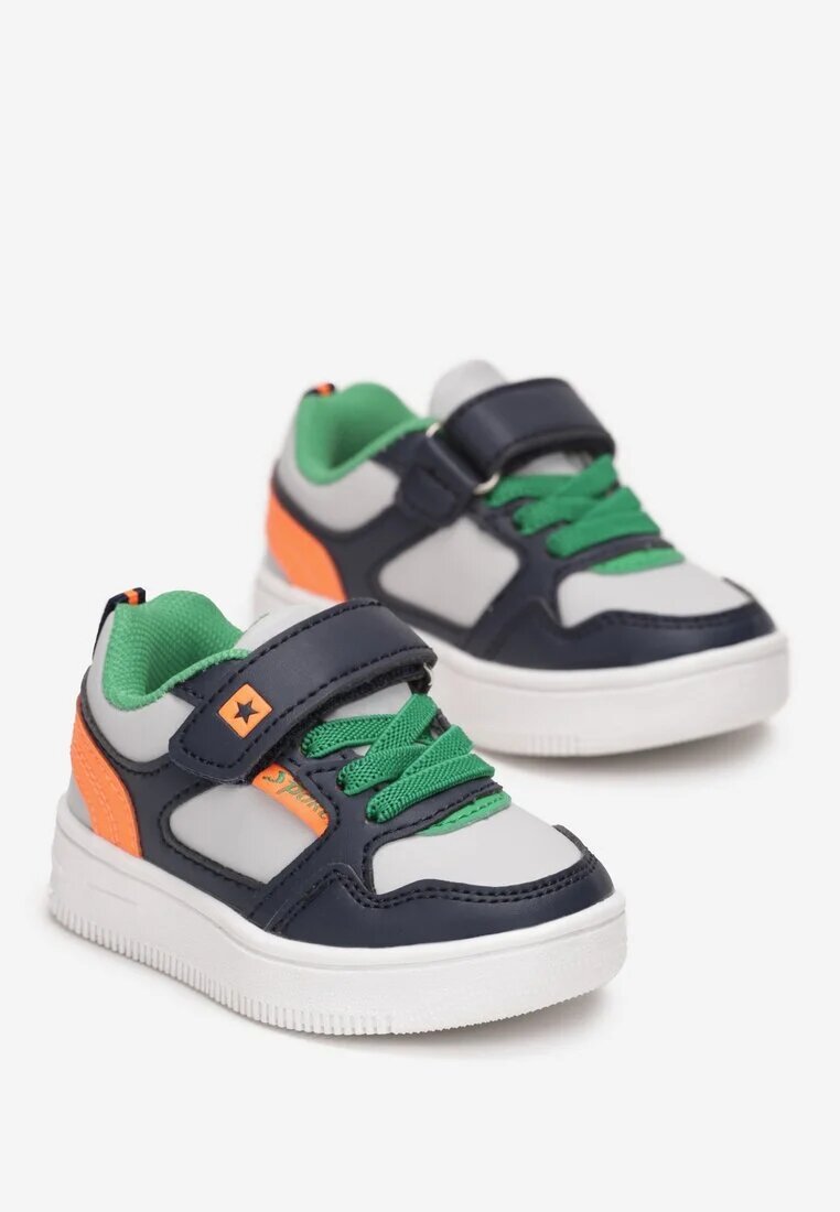  Pantofi sport Bleumarin-verzi până la gleznă cu velcro Baucis
