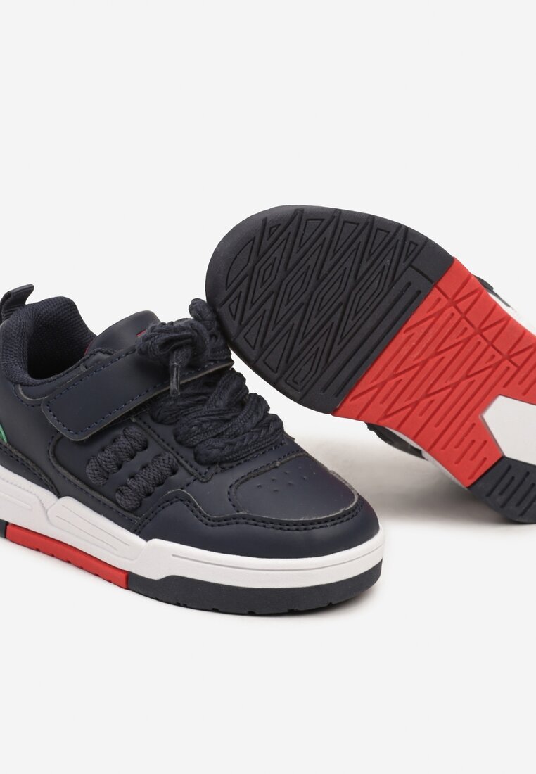  Pantofi Sport Granat Sneakerși cu Talpă Plată Reliefată Decorați cu Perforații Inalen