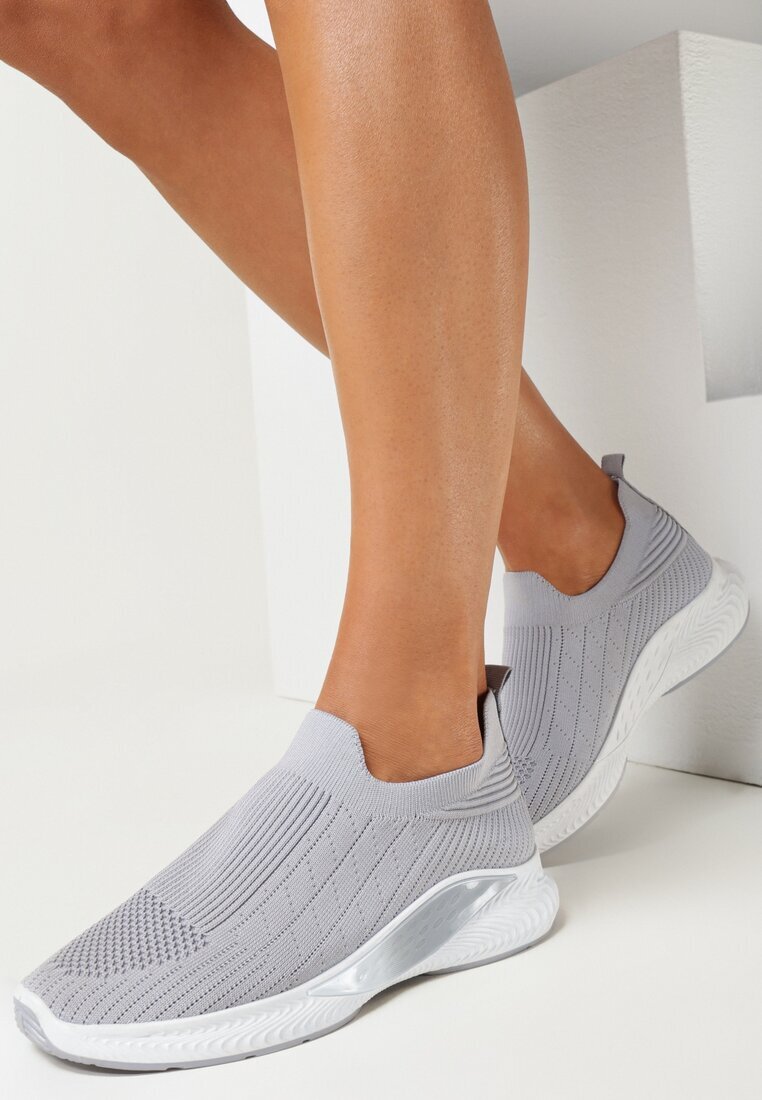  Pantofi sport Gri cu Partea superioară flexibilă și Talpă decorativă Pilly