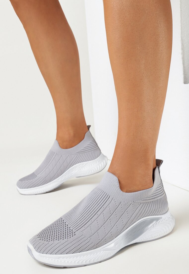  Pantofi sport Gri cu Partea superioară flexibilă și Talpă decorativă Pilly