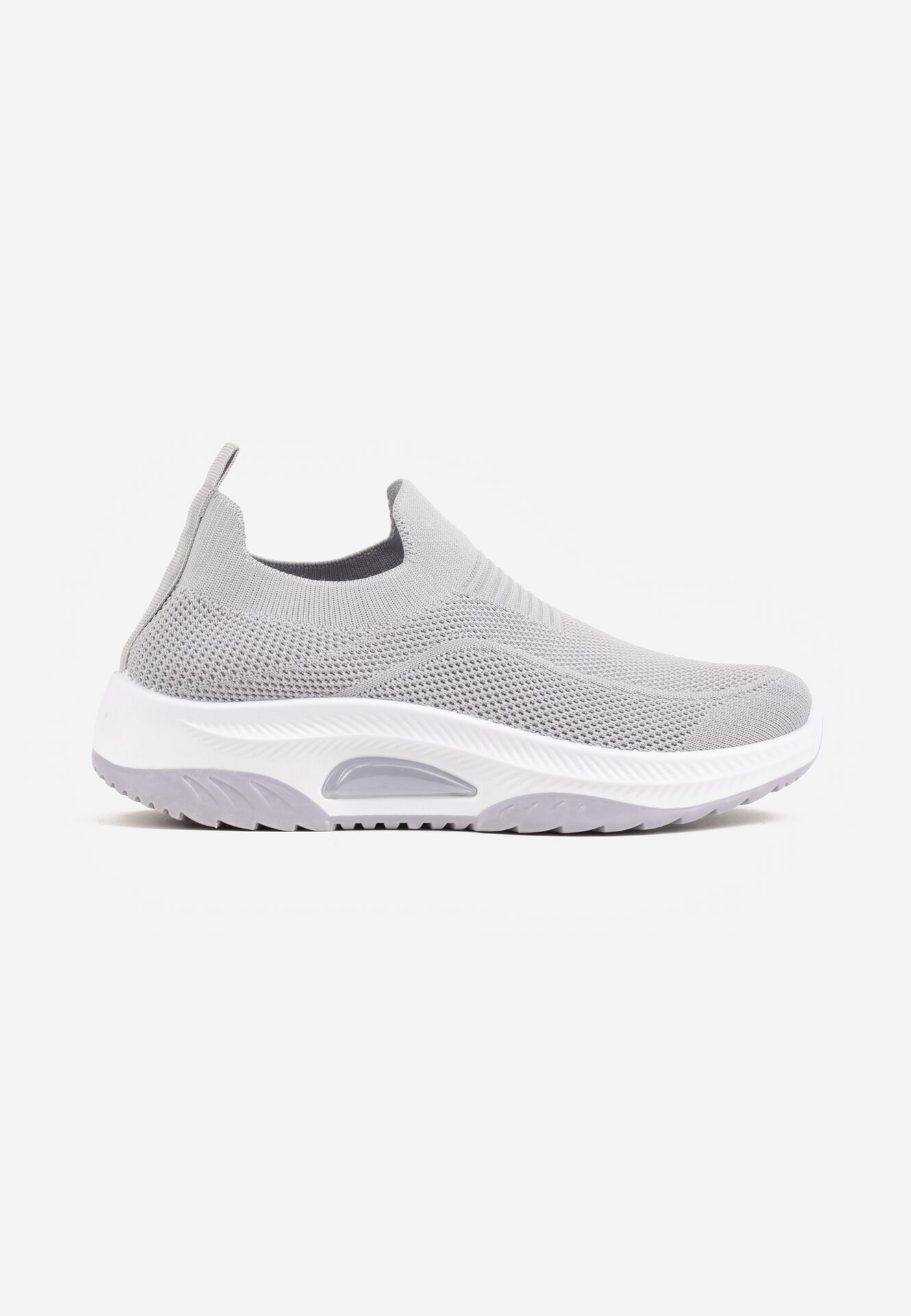  Pantofi Sport Gri Slip-on cu Pană cu Perforații Mellarina