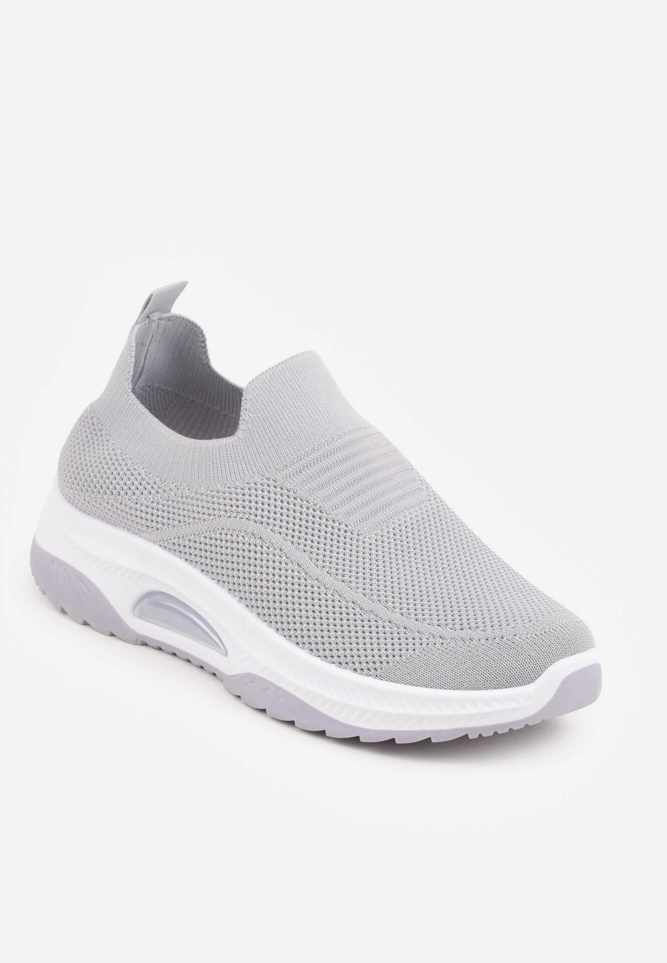  Pantofi Sport Gri Slip-on cu Pană cu Perforații Mellarina
