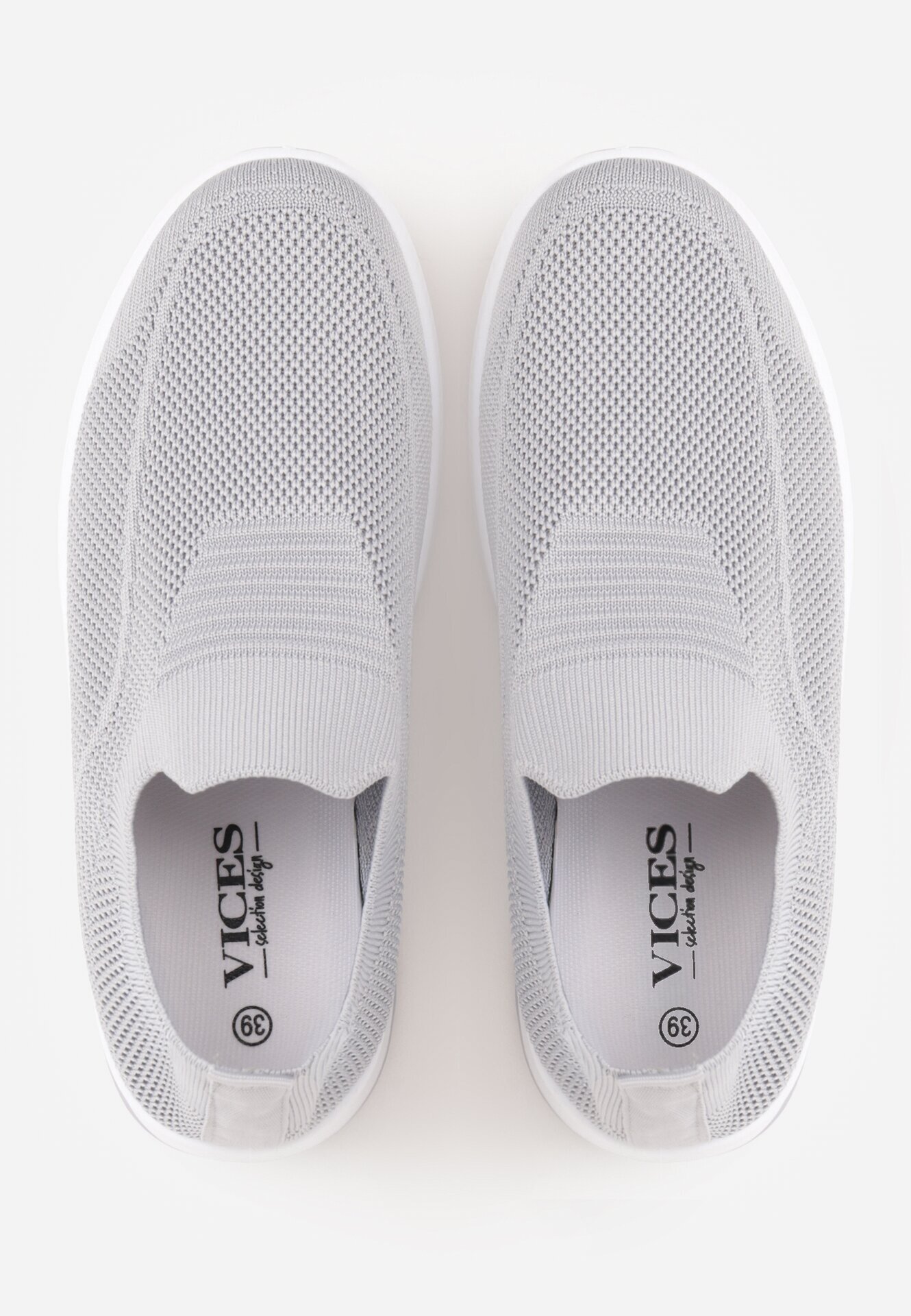  Pantofi Sport Gri Slip-on cu Pană cu Perforații Mellarina