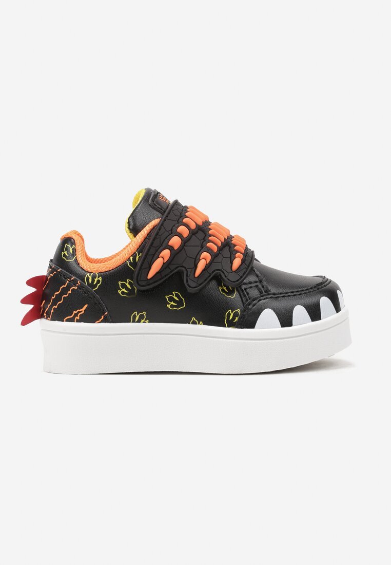  Pantofi Sport Negri cu Imprimeu Decorativ cu Aplicații și Închidere cu Velcro Erisella