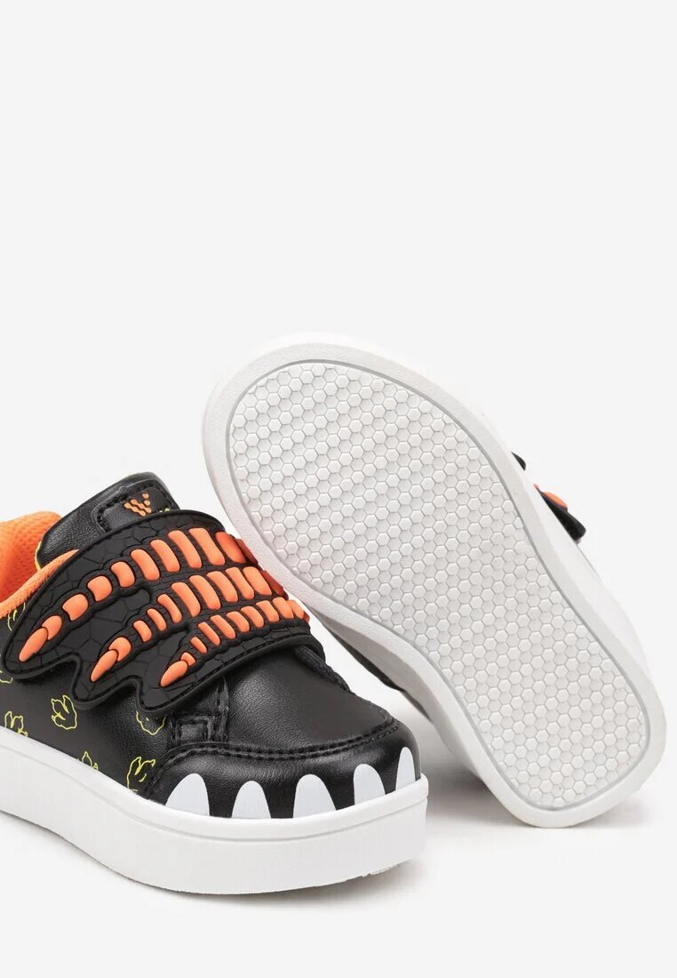  Pantofi Sport Negri cu Imprimeu Decorativ cu Aplicații și Închidere cu Velcro Erisella
