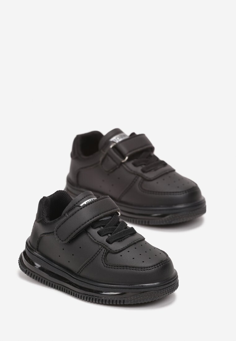  Pantofi sport negri cu scai cu branț din piele naturală Maetha