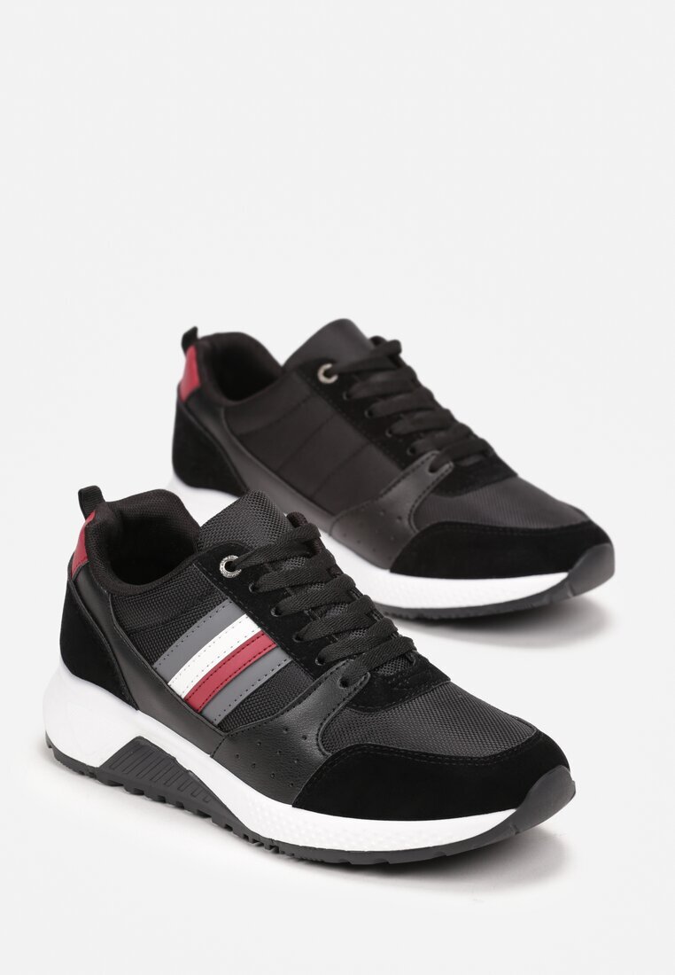  Pantofi Sport Negri cu Șireturi și Inserții Decorative Hanu