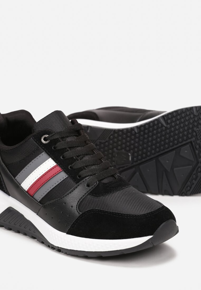  Pantofi Sport Negri cu Șireturi și Inserții Decorative Hanu