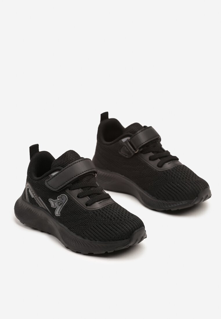  Pantofi Sport Negri Sneakers Decorați cu o Aplicație Fonarea