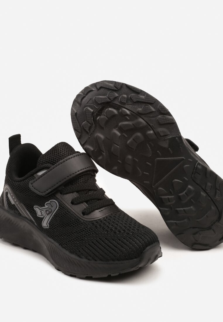 Pantofi Sport Negri Sneakers Decorați cu o Aplicație Fonarea