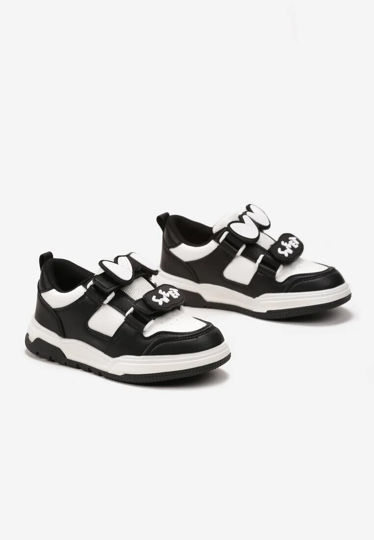 Pantofi Sport Negru-Alb cu Branț din Piele și Aplicații Decorative cu Scai Lanittes
