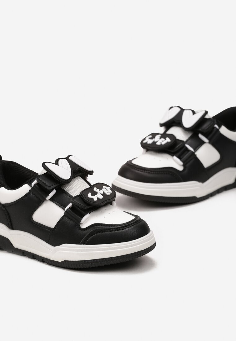 Pantofi Sport Negru-Alb cu Branț din Piele și Aplicații Decorative cu Scai Lanittes
