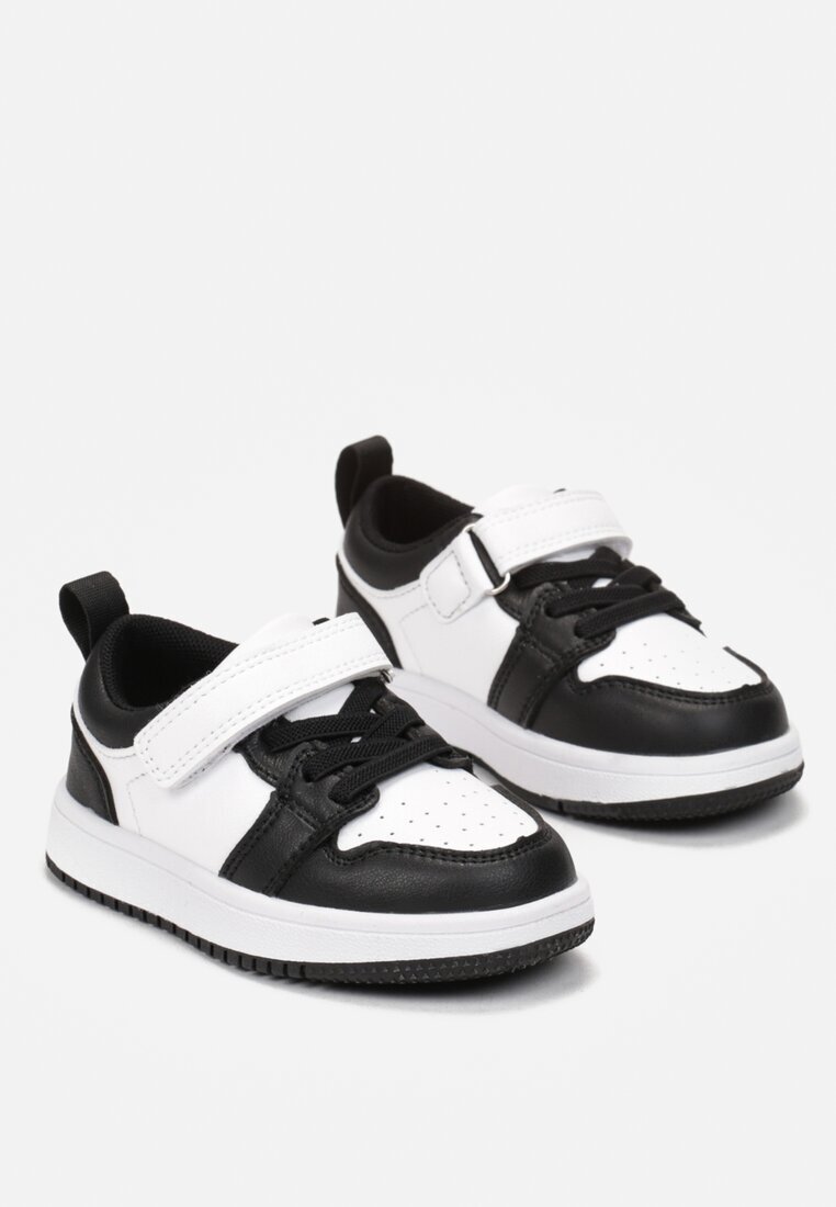  Pantofi Sport Negru-Alb cu Branț din Piele și Scai Agapita