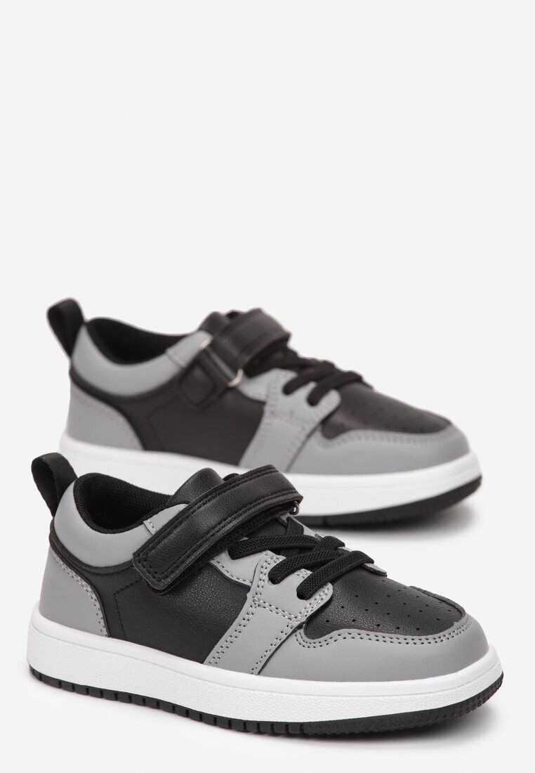  Pantofi Sport Negru-Gri cu Branț din Piele și Scai Agapita