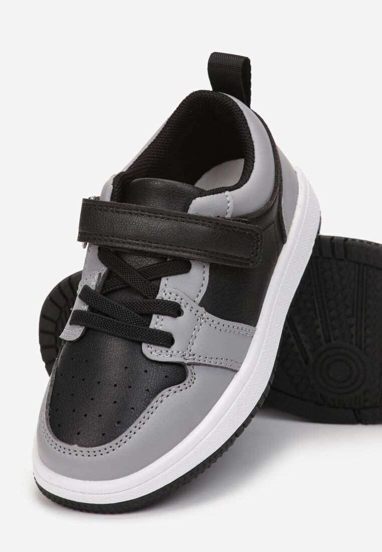  Pantofi Sport Negru-Gri cu Branț din Piele și Scai Agapita