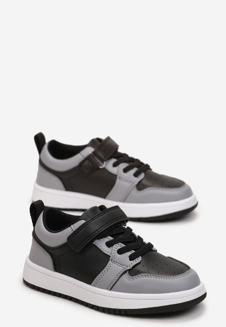  Pantofi Sport Negru-Gri Plati Cu scai și șireturi Haelia