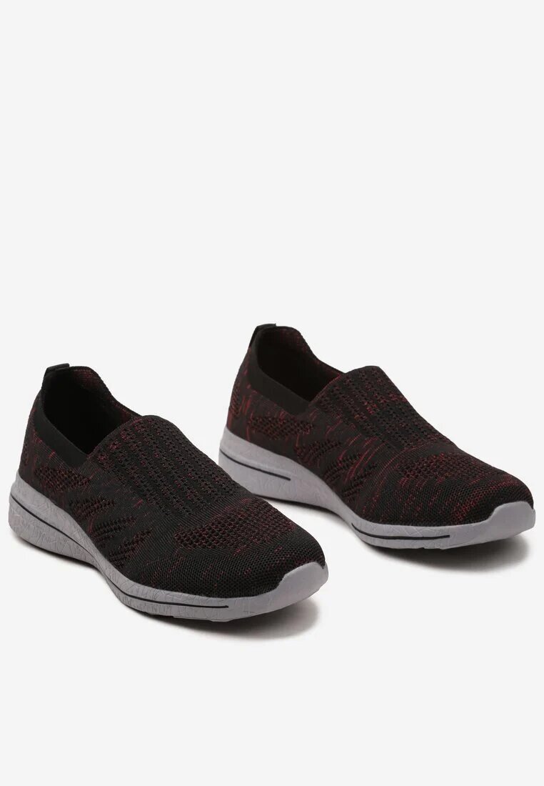  Pantofi sport Negru-Roșii fără șireturi cu parte superioară elastică cu model melanj Andicra