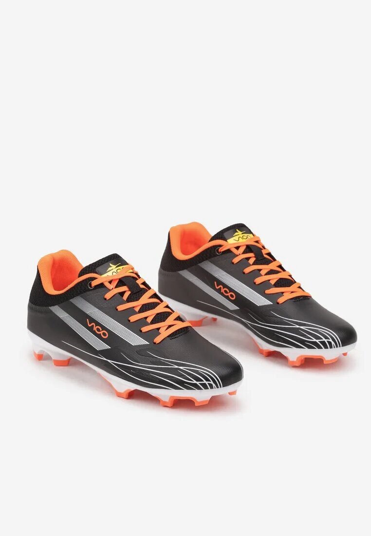  Pantofi Sport Plate Negri-Portocalii Crampoane cu Curele Lannes