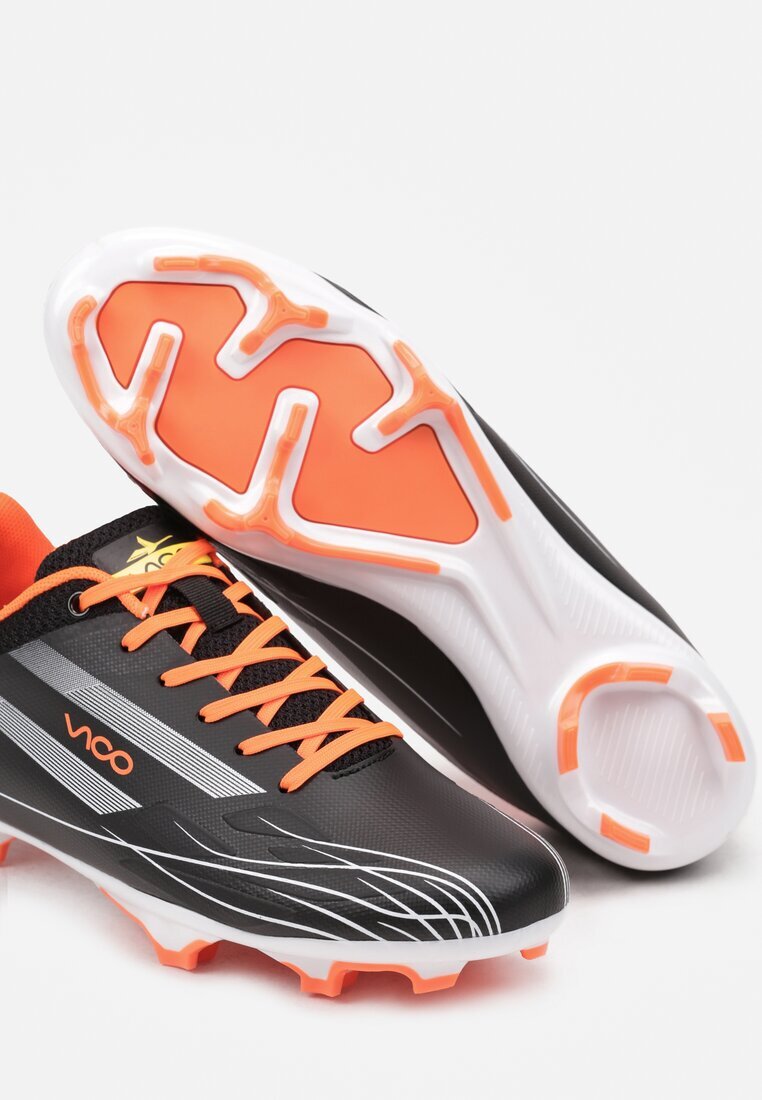  Pantofi Sport Plate Negri-Portocalii Crampoane cu Curele Lannes