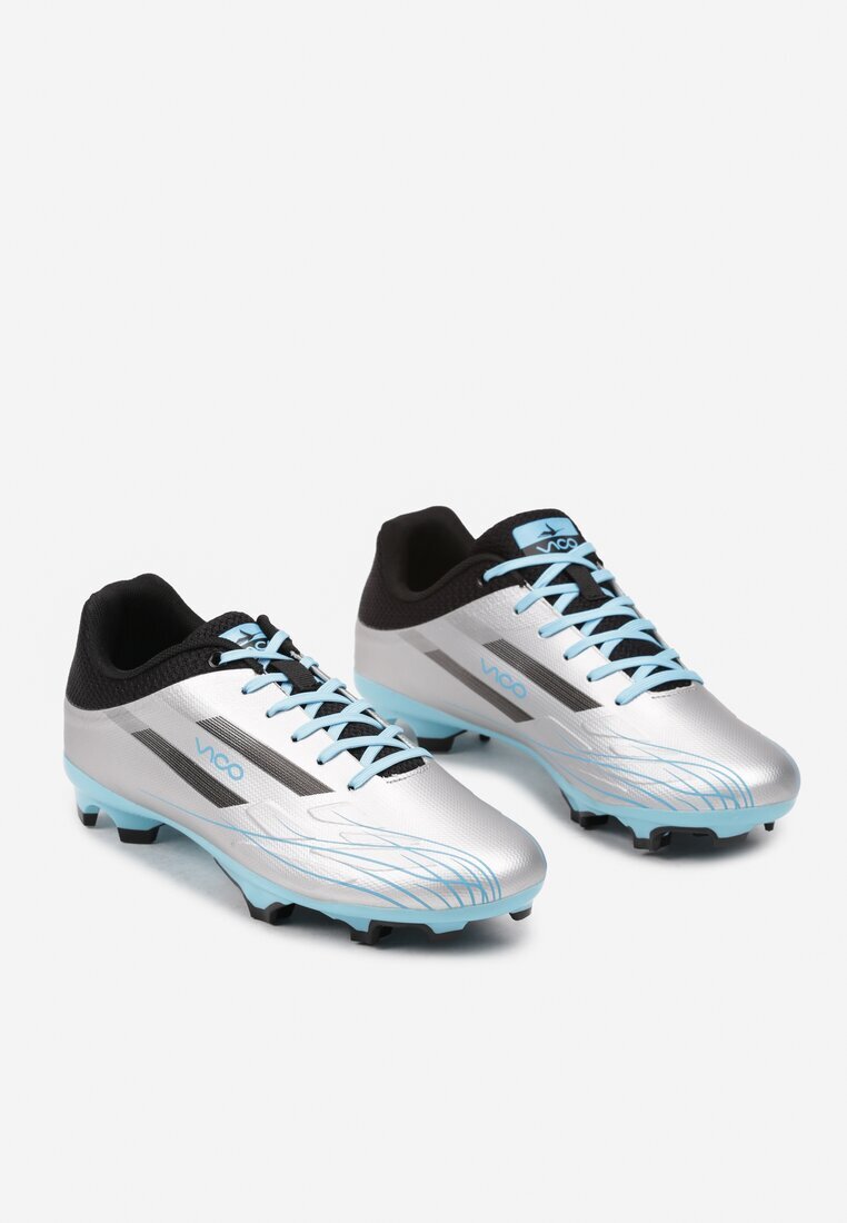  Pantofi Sport Plati cu Crampoane cu Curele Argintii-Albastri Lannes
