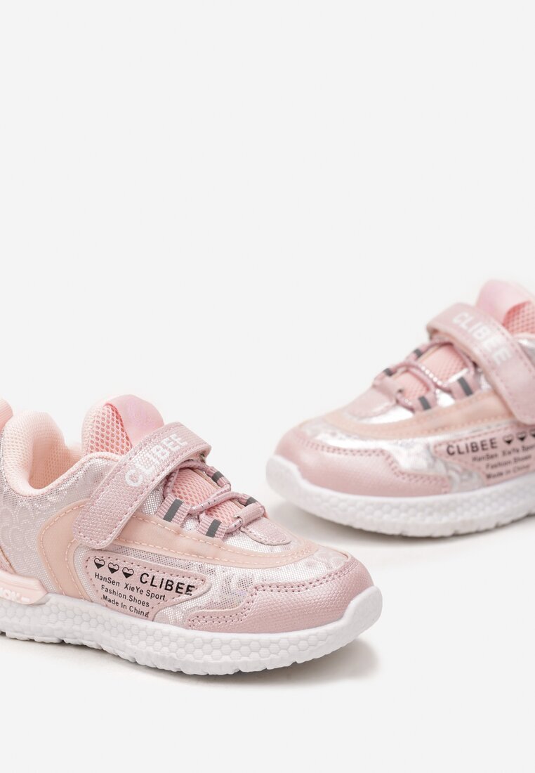  Pantofi sport Roz sclipitori cu scai cu inscripție decorativă Noralie