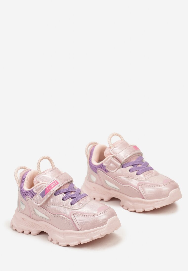  Pantofi sport Roz-violet Cu scai și șireturi decorative Derma