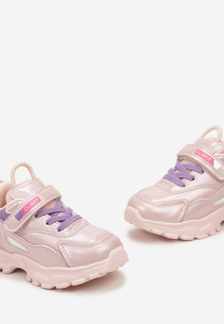  Pantofi sport Roz-violet Cu scai și șireturi decorative Derma