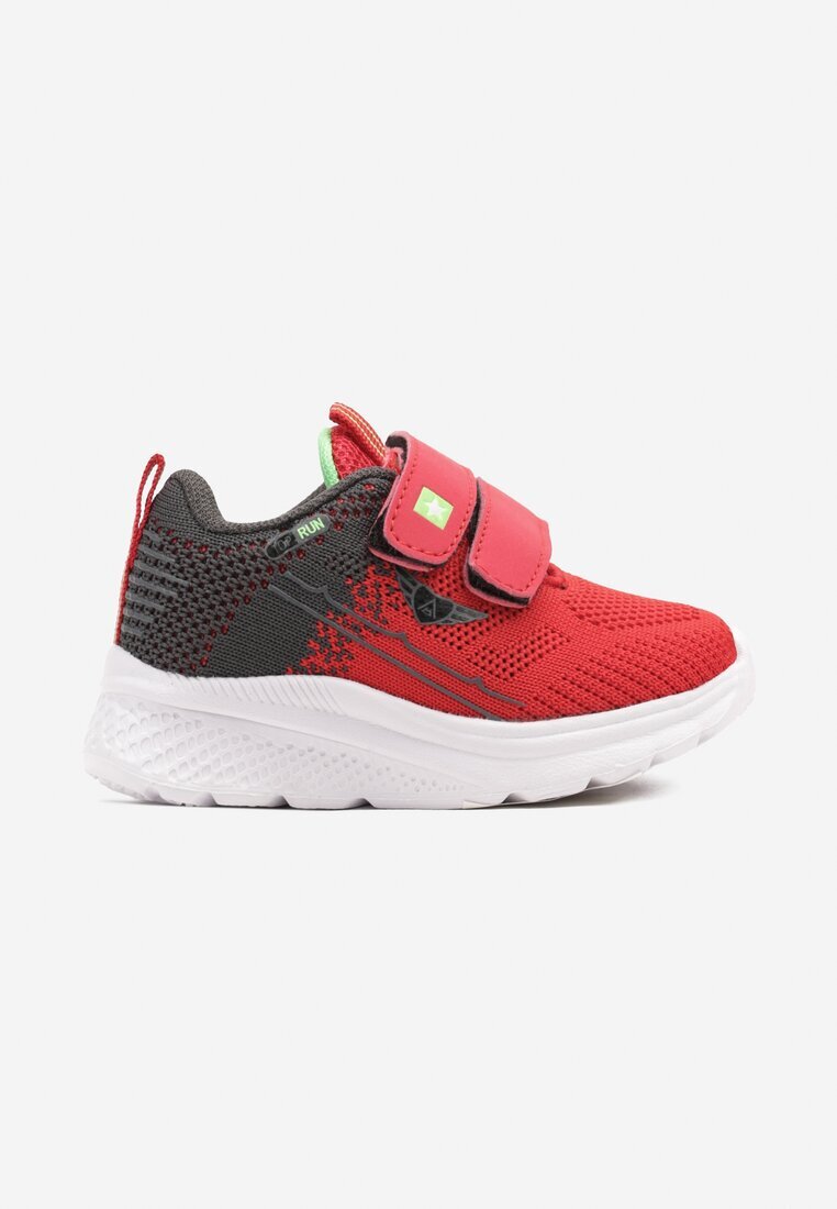  Pantofi Sport Sneakers Roșii-Gri cu Aplicație Decorativă Aralinda