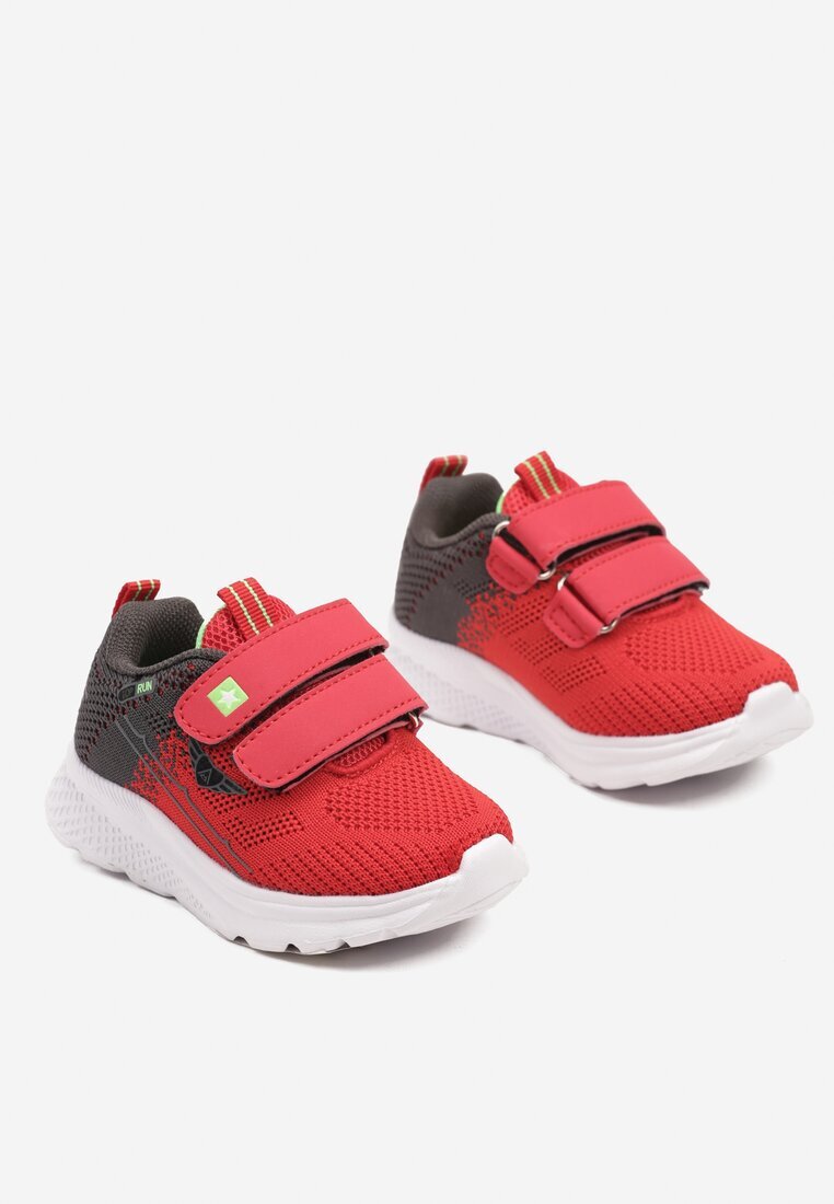  Pantofi Sport Sneakers Roșii-Gri cu Aplicație Decorativă Aralinda