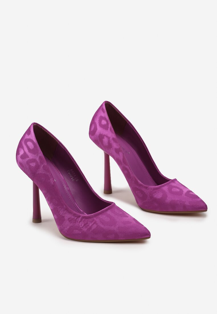  Pantofi stiletto Violeți Clasici cu Luciu Felenil