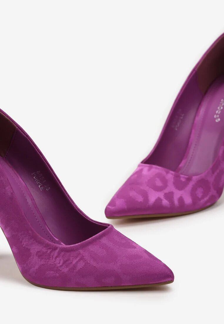  Pantofi stiletto Violeți Clasici cu Luciu Felenil