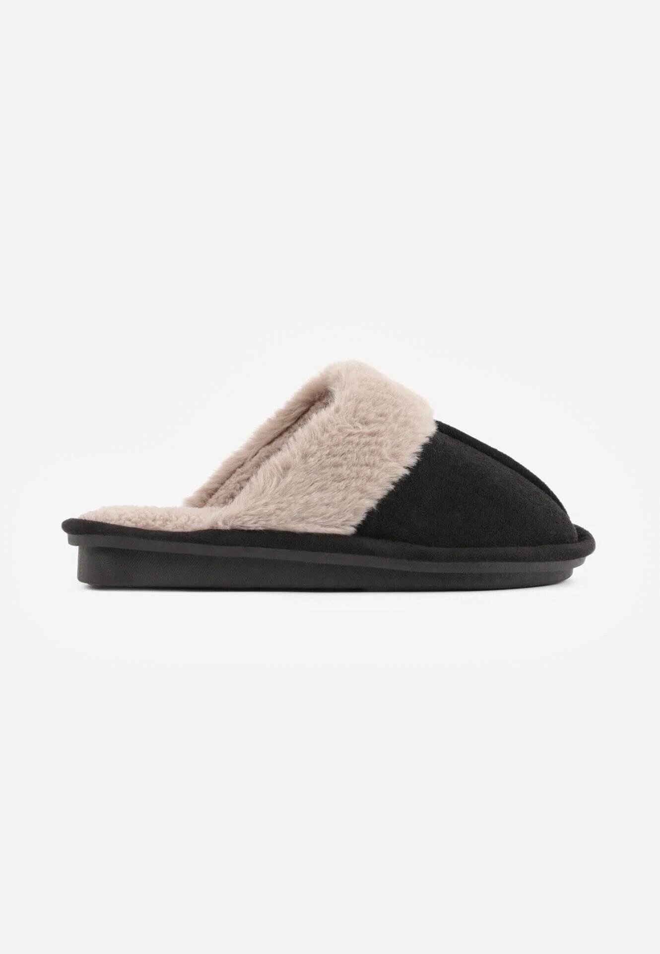  Papuci Negri Clasici slip-on cu blană Selomir