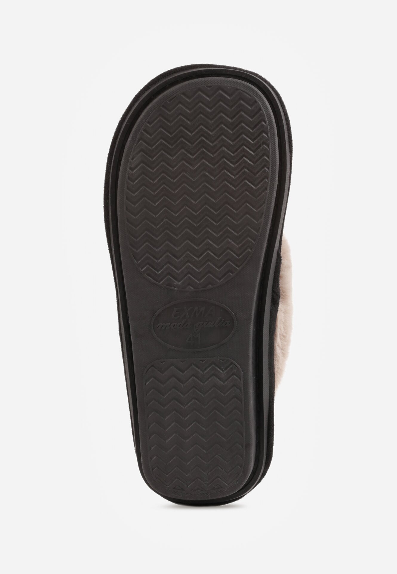  Papuci Negri Clasici slip-on cu blană Selomir