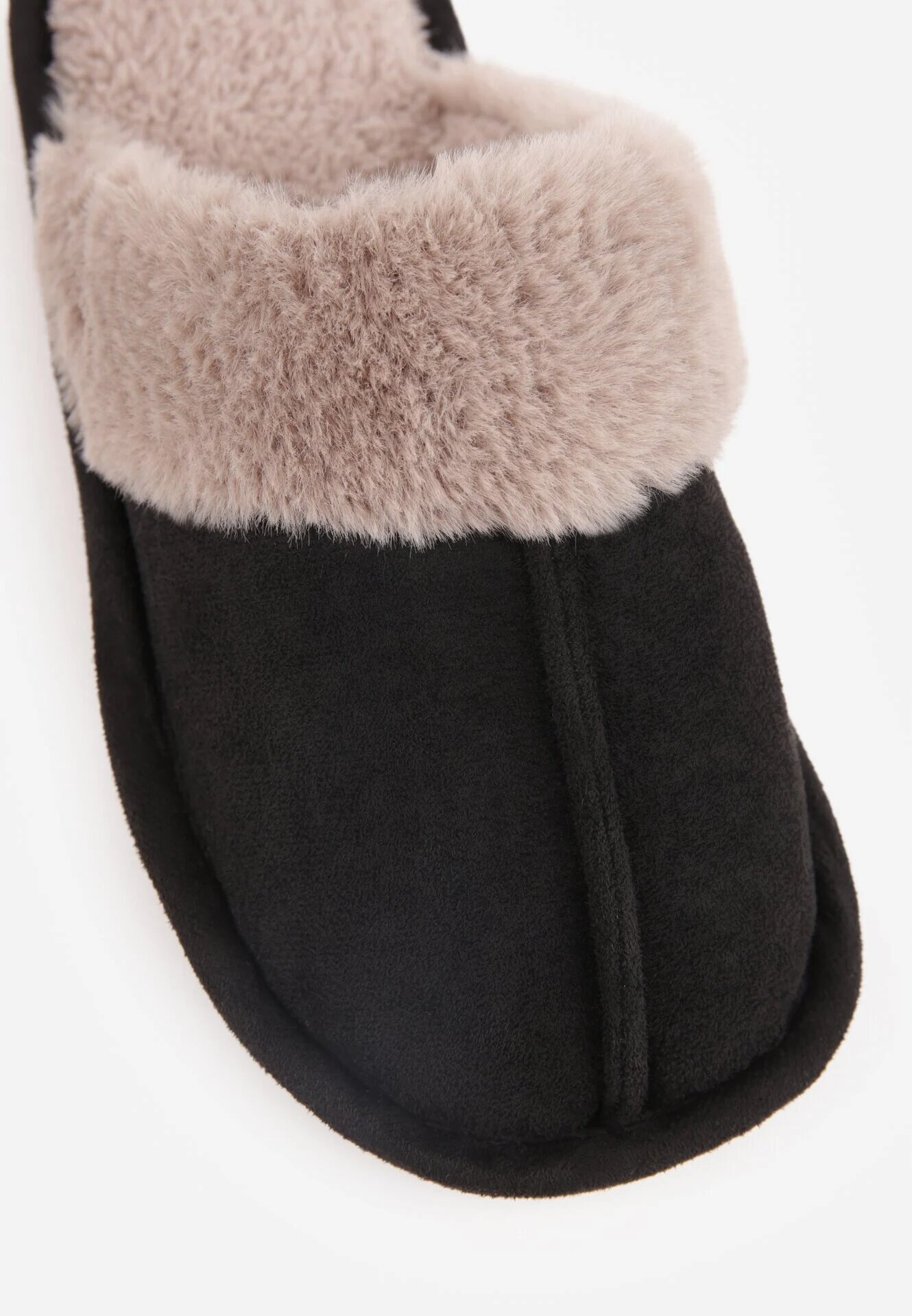  Papuci Negri Clasici slip-on cu blană Selomir