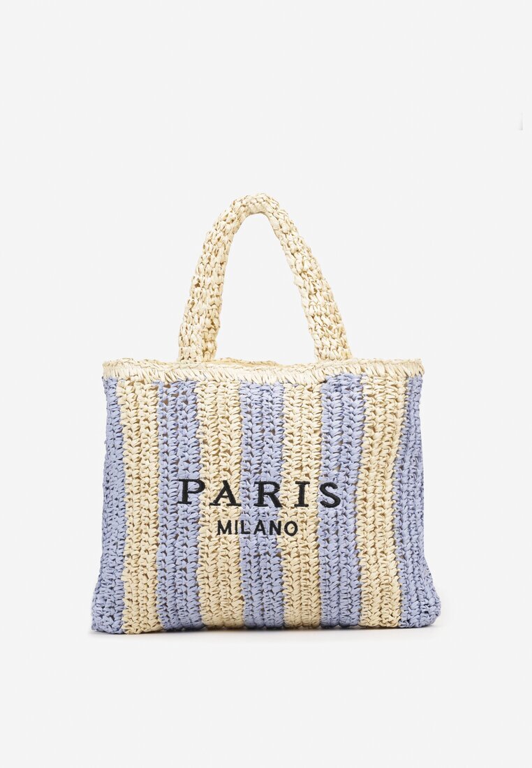 paris milano Geantă Albastră Shopper de plajă cu inscripția Navirael